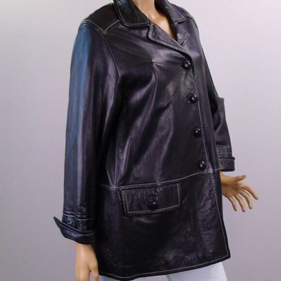 Laurel by Escada Black Leather Jacket - Picture 3 of 12